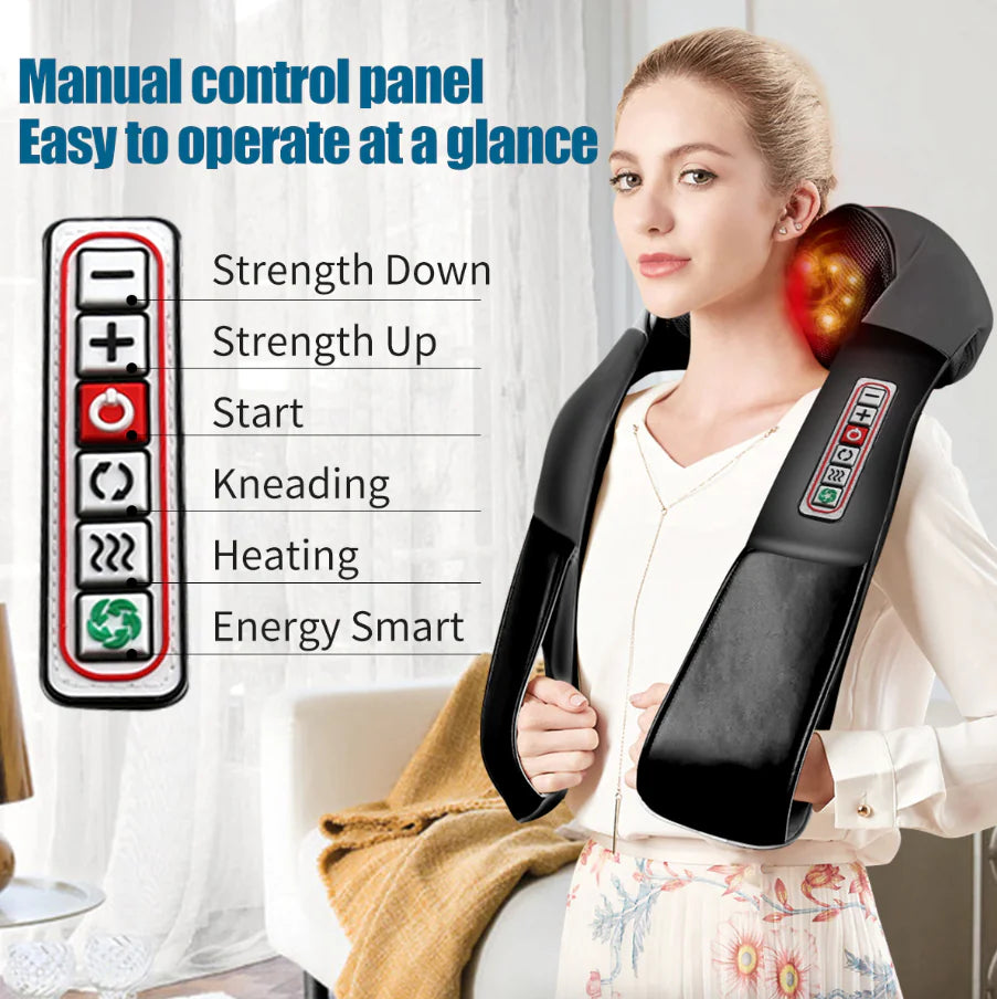 Heated 3D Shiatsu Massage Pillow for Neck and Back